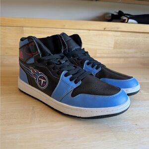 NFL Tennessee Titans Black Blue Air Jordan 1 High Sneakers